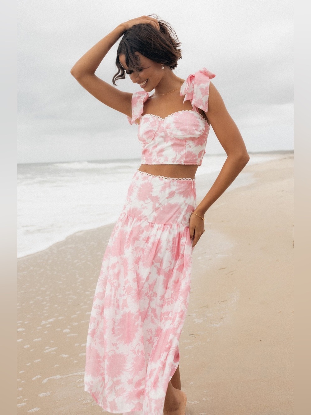 PETAL & PUP Elle Two Piece Set in Pink Floral M